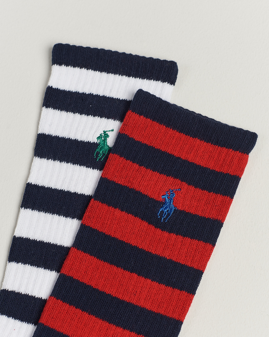 Mies | Alusvaatteet | Polo Ralph Lauren | Striped 2-Pack Sock Red/Navy