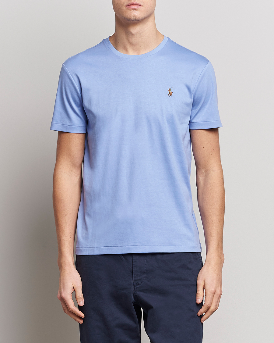 Mies | T-paidat | Polo Ralph Lauren | Luxury Pima Cotton Crew Neck T-Shirt Lafayette Blue