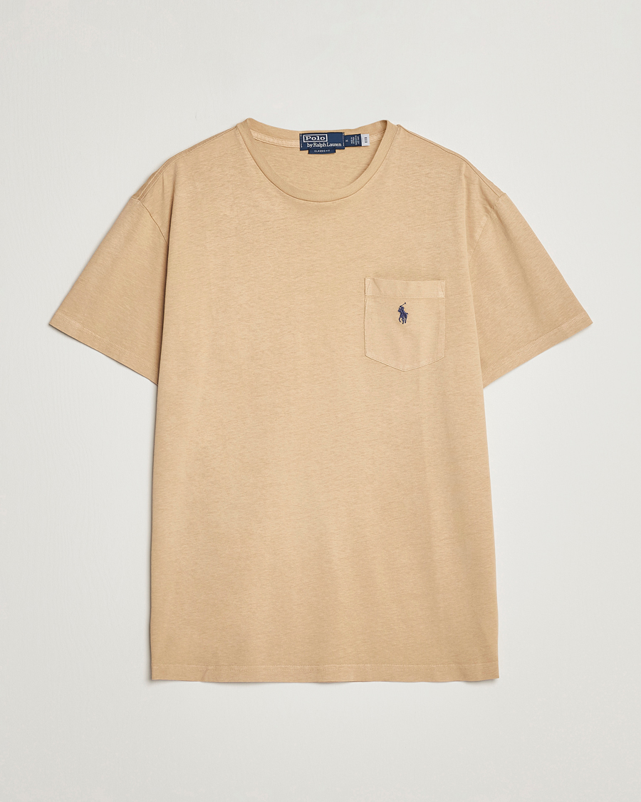 Mies | T-paidat | Polo Ralph Lauren | Cotton/Linen Crew Neck T-Shirt Vintage Khaki