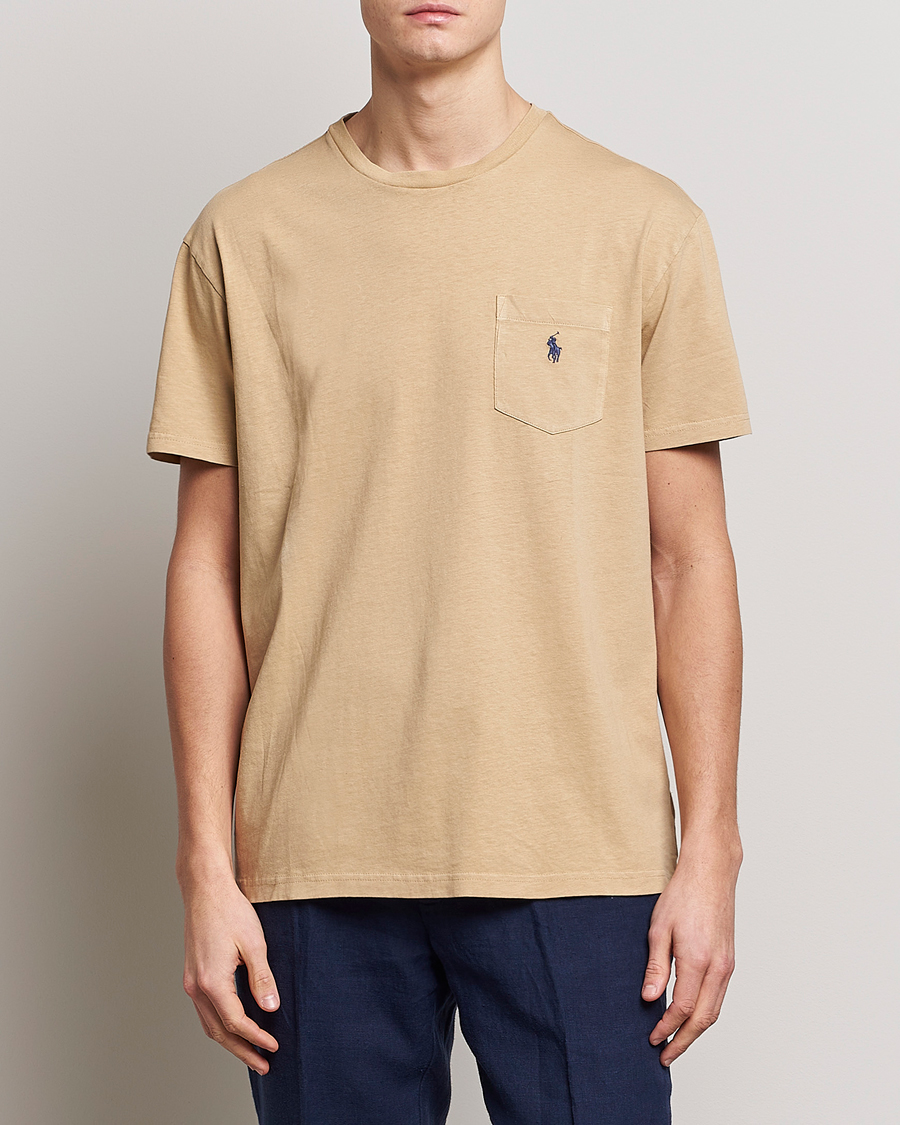 Mies |  | Polo Ralph Lauren | Cotton/Linen Crew Neck T-Shirt Vintage Khaki