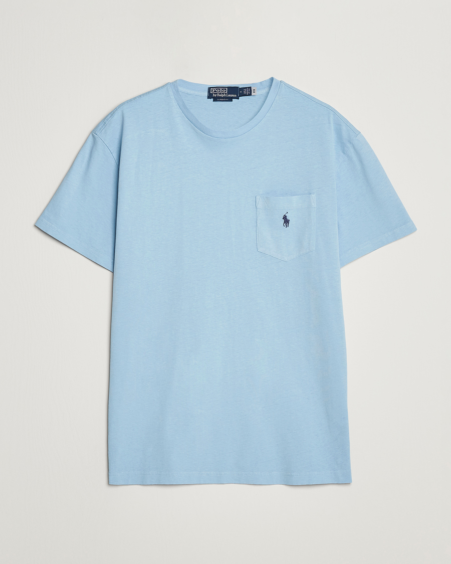 Mies | T-paidat | Polo Ralph Lauren | Cotton/Linen Crew Neck T-Shirt Powder Blue