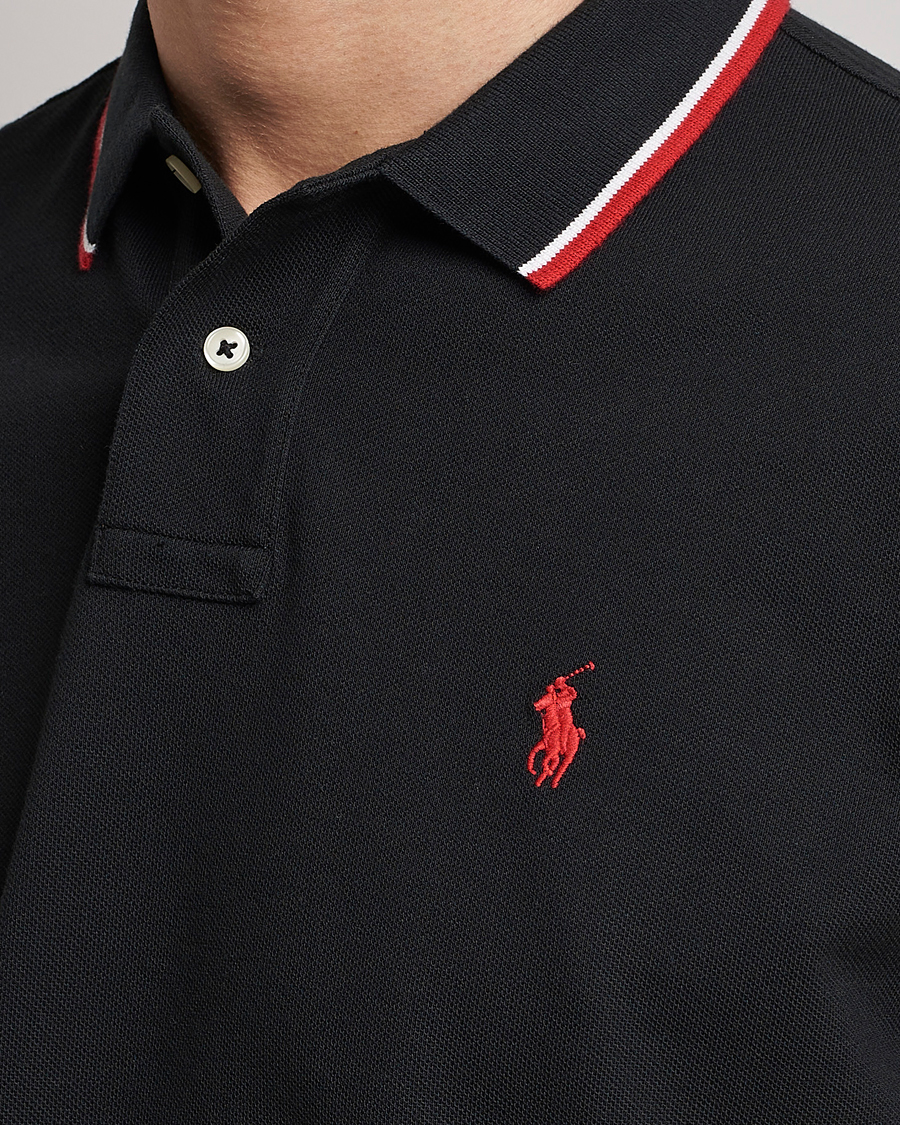 Mies | Pikeet | Polo Ralph Lauren | Custom Slim Fit Tipped Polo Black