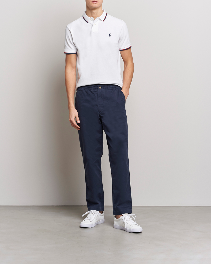 Mies | Pikeet | Polo Ralph Lauren | Custom Slim Fit Tipped Polo White