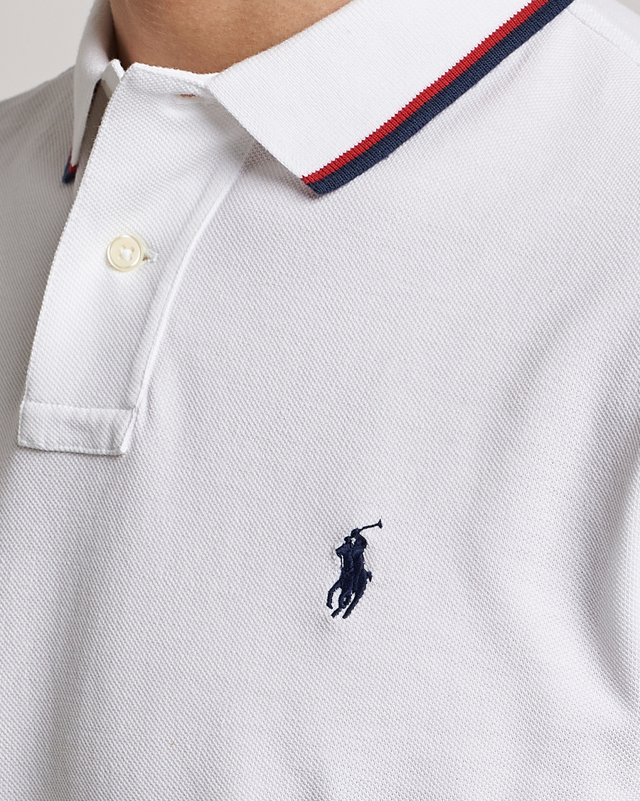 Mies | Pikeet | Polo Ralph Lauren | Custom Slim Fit Tipped Polo White
