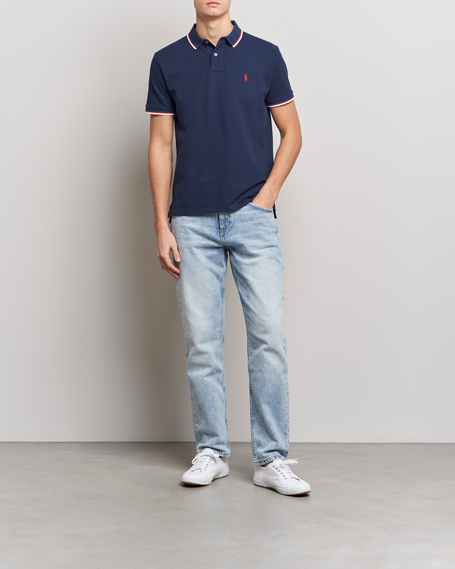 Mies | Pikeet | Polo Ralph Lauren | Custom Slim Fit Tipped Polo Newport Navy