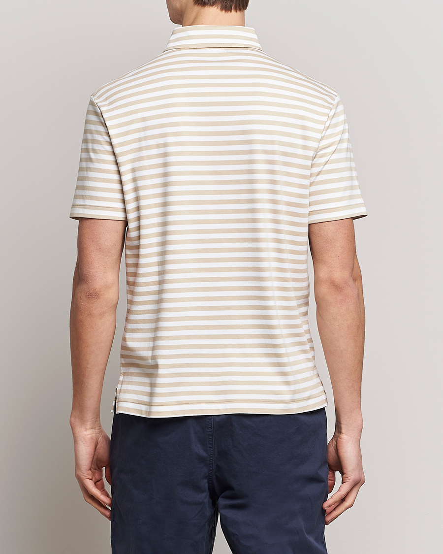 Mies | Pikeet | Polo Ralph Lauren | Luxury Pima Cotton Striped Polo Beige/White