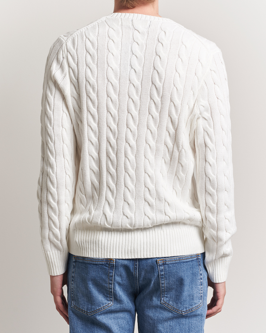 Mies | Puserot | Polo Ralph Lauren | Cotton Cable Pullover White