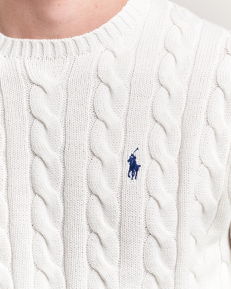 Mies | Puserot | Polo Ralph Lauren | Cotton Cable Pullover White