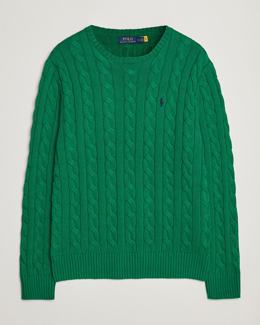 Mies | Puserot | Polo Ralph Lauren | Cotton Cable Pullover Athletic Green