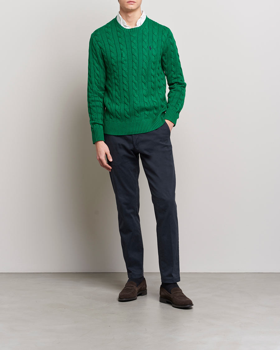 Mies | Puserot | Polo Ralph Lauren | Cotton Cable Pullover Athletic Green