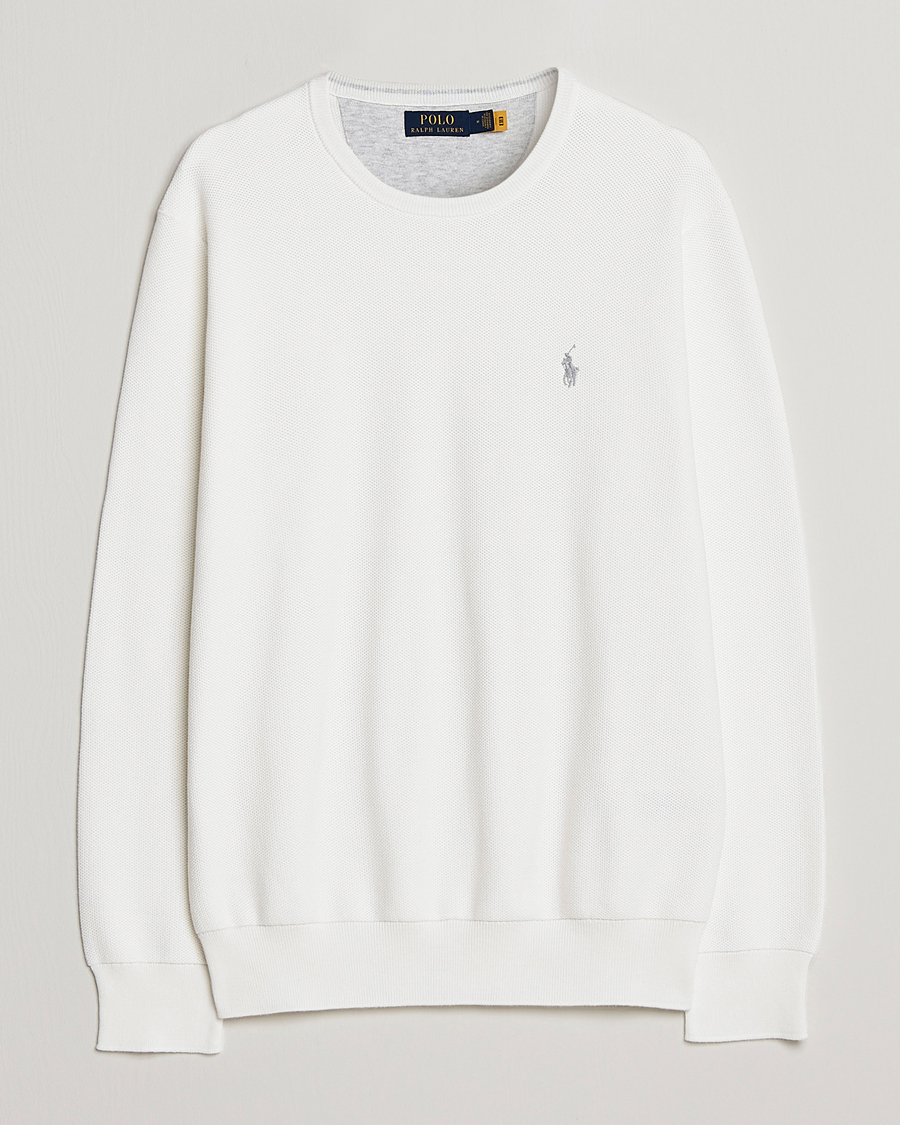 Mies | Puserot | Polo Ralph Lauren | Textured Crew Neck Sweater Deckwash White