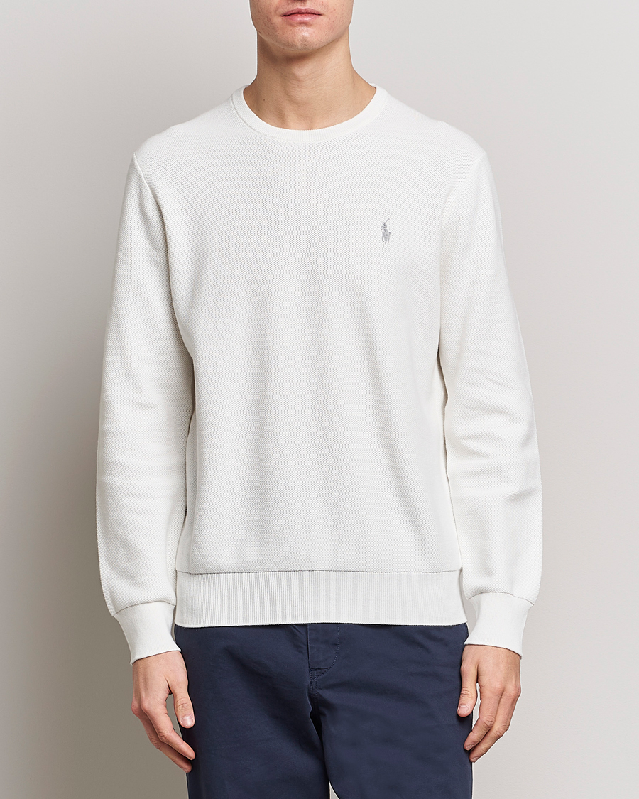 Mies |  | Polo Ralph Lauren | Textured Crew Neck Sweater Deckwash White