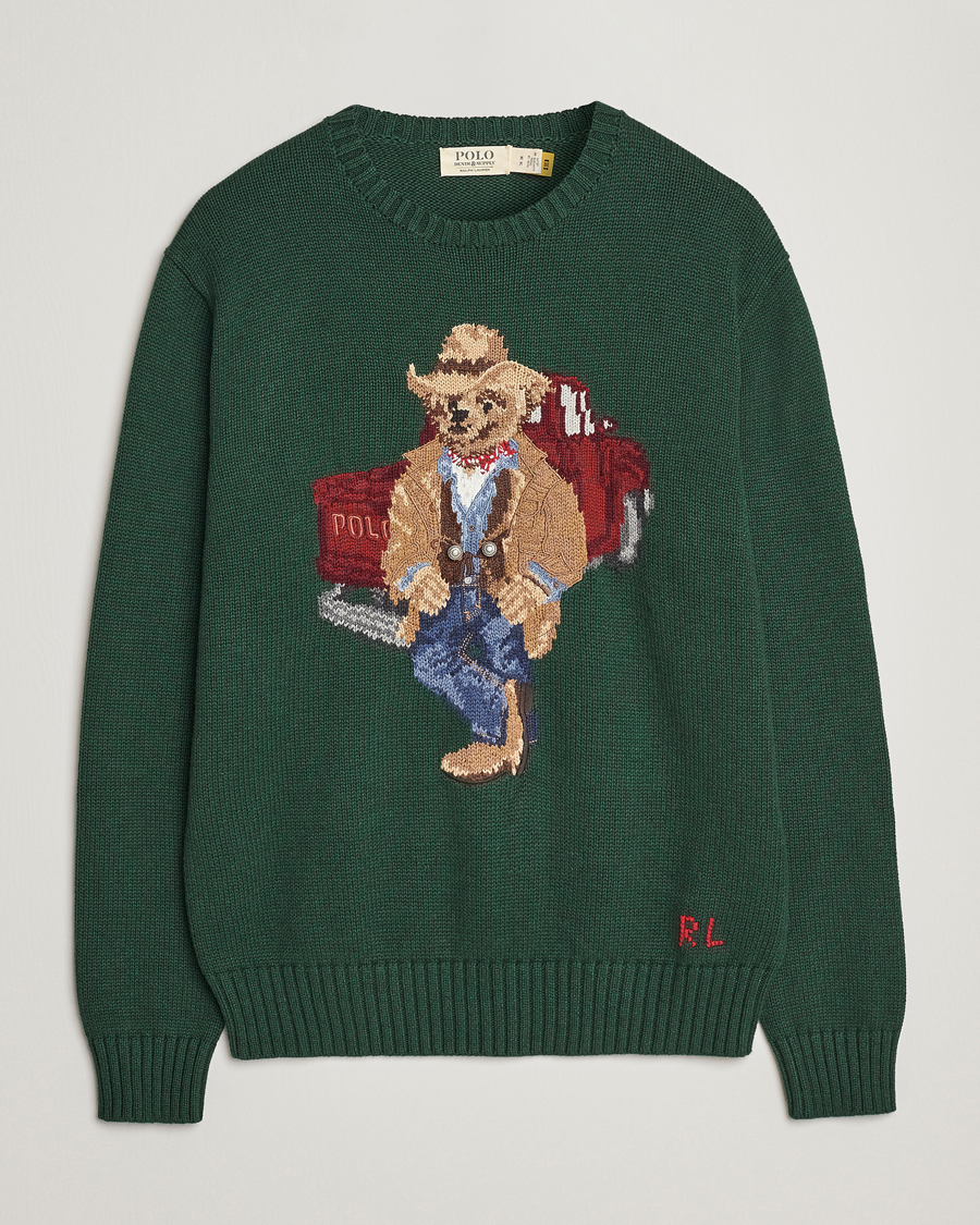 Mies | Puserot | Polo Ralph Lauren | Knitted Crew Neck Bear Sweater New Forest Heather