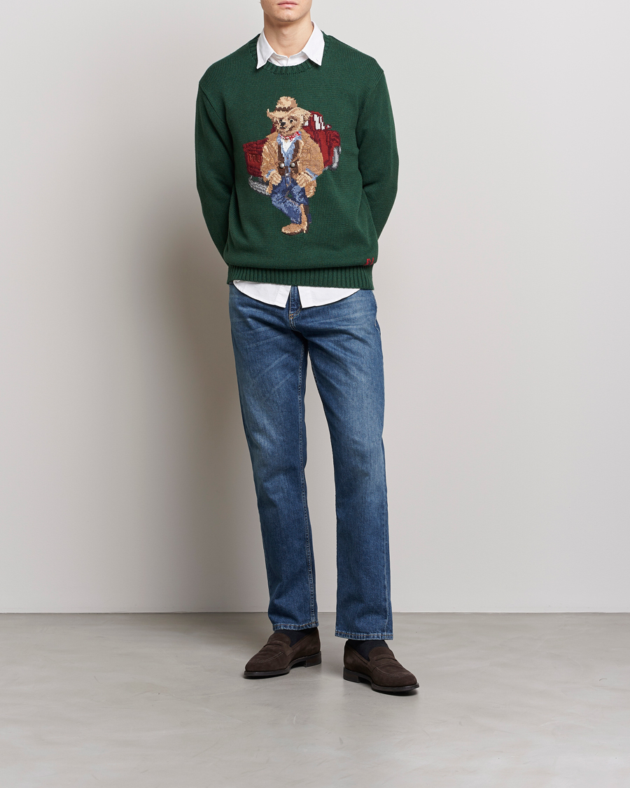 Mies | Puserot | Polo Ralph Lauren | Knitted Crew Neck Bear Sweater New Forest Heather