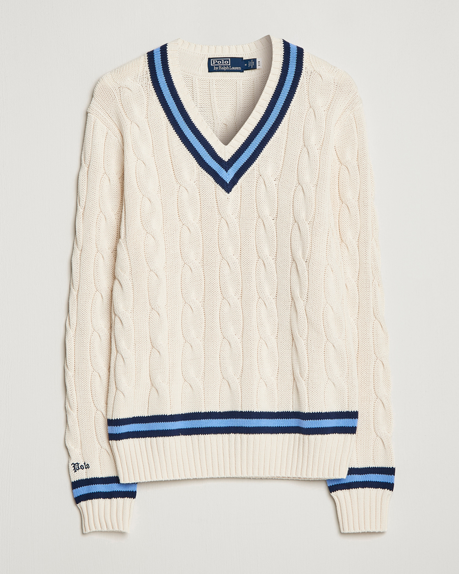 Polo Ralph Lauren Cricket Sweater Cream/Navy Stripe osoitteesta CareOfCarl.