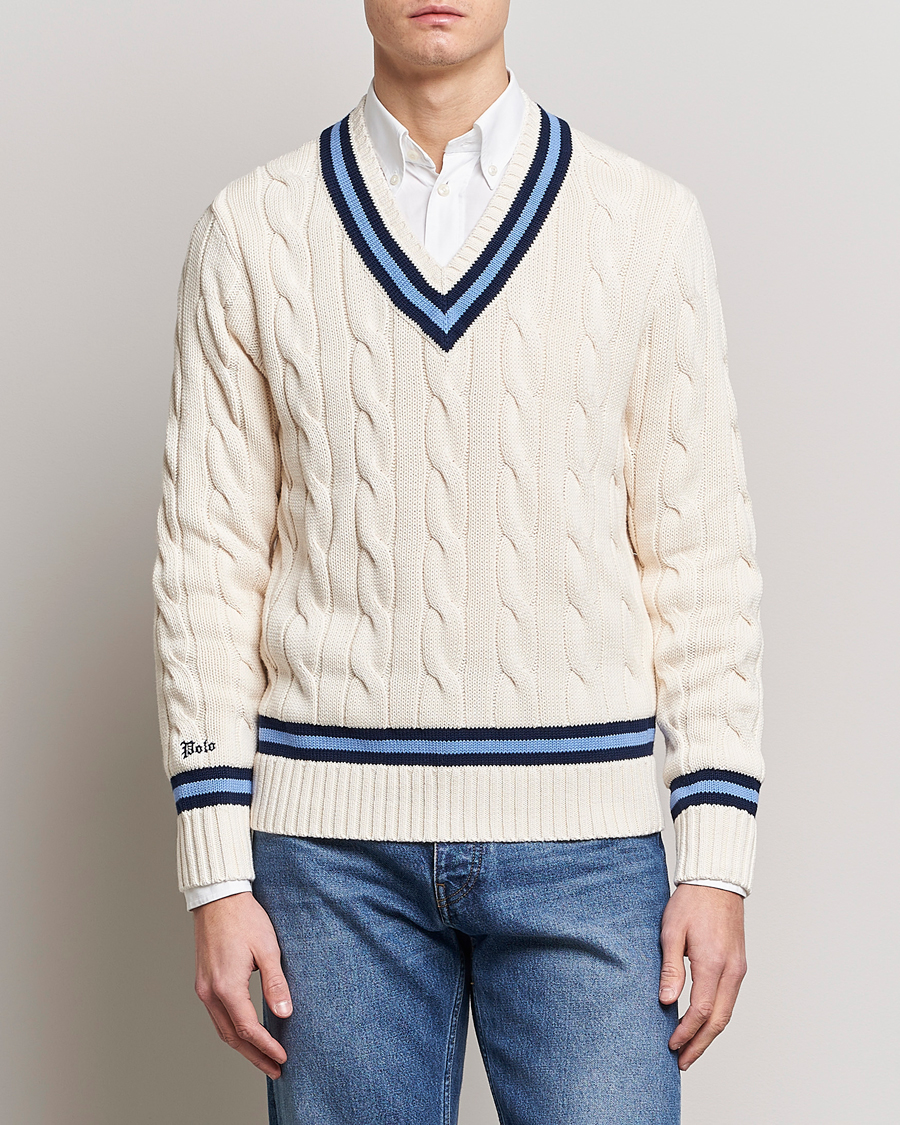 Mies |  | Polo Ralph Lauren | Cricket V-Neck Knitted Sweater Cream
