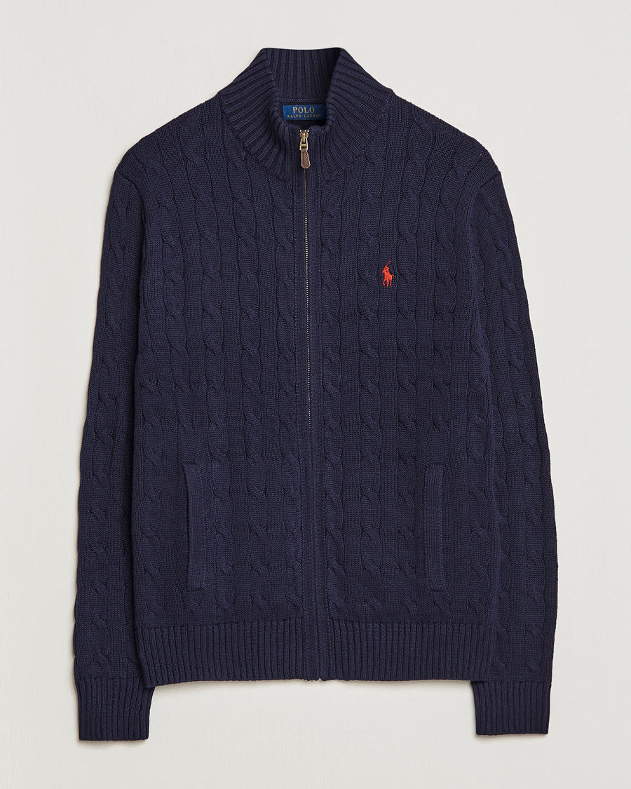 Mies | Puserot | Polo Ralph Lauren | Cotton Cable Full Zip Hunter Navy