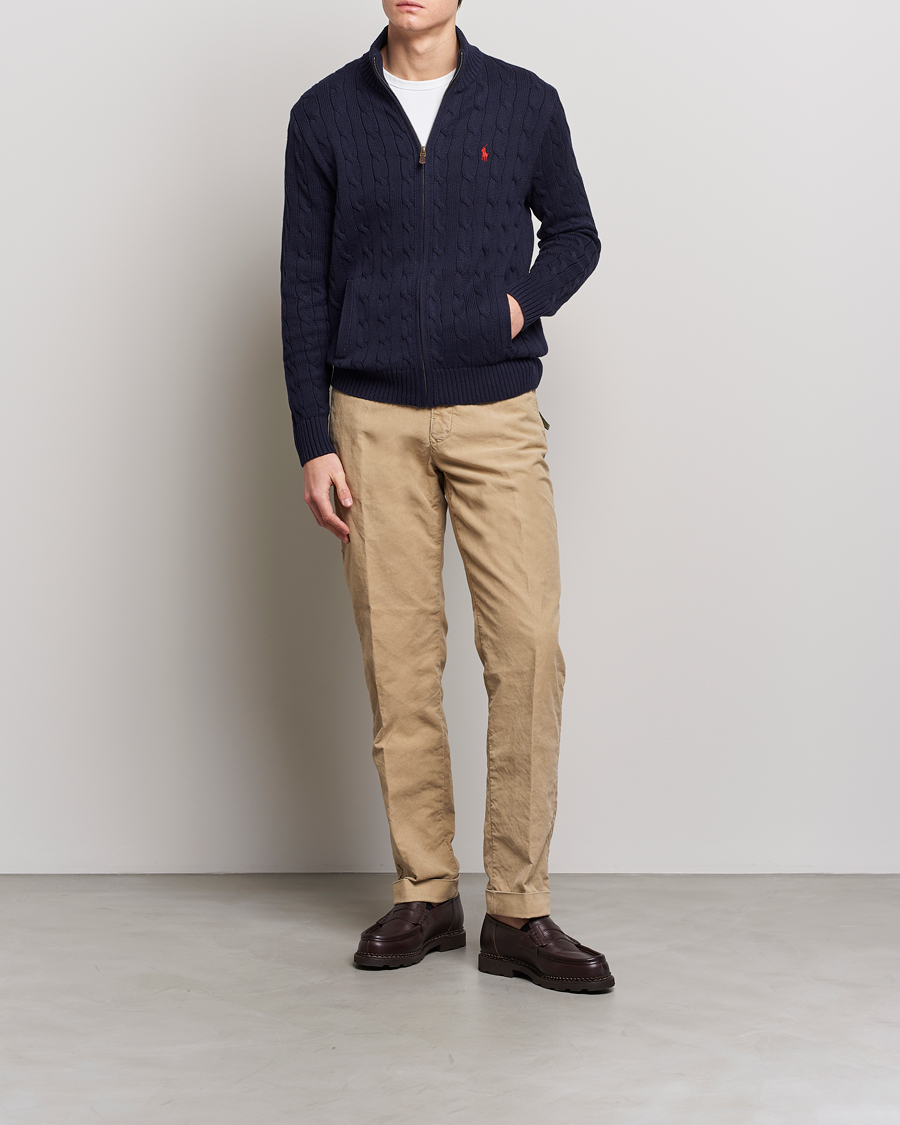 Mies | Puserot | Polo Ralph Lauren | Cotton Cable Full Zip Hunter Navy