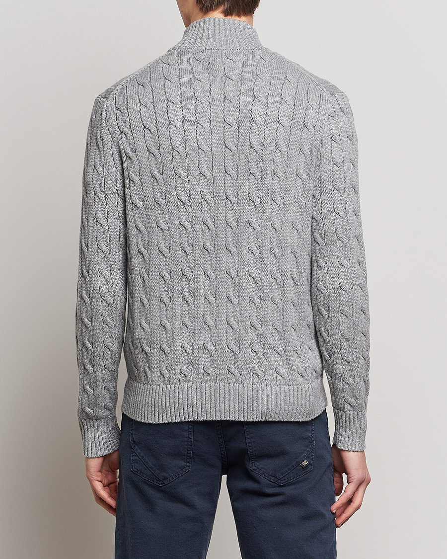 Mies | Puserot | Polo Ralph Lauren | Cotton Cable Full Zip Fawn Grey Heather