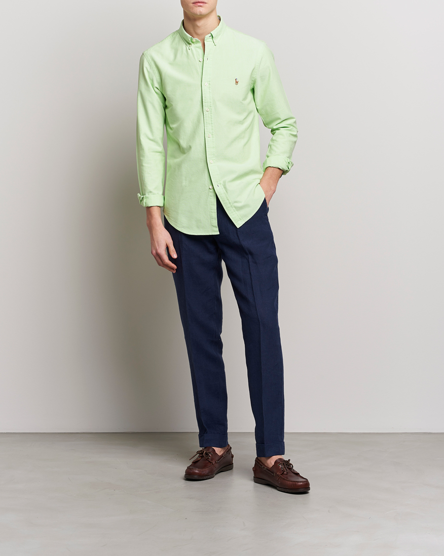 Mies | Kauluspaidat | Polo Ralph Lauren | Slim Fit Oxford Button Down Shirt Oasis Green
