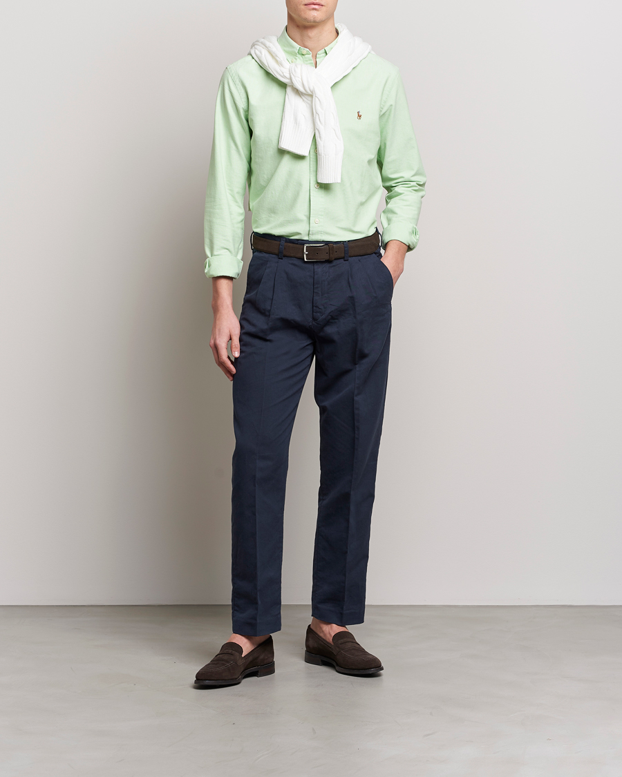 Mies | Kauluspaidat | Polo Ralph Lauren | Custom Fit Oxford Button Down Shirt Oasis Green