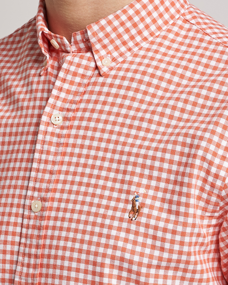 Mies | Kauluspaidat | Polo Ralph Lauren | Slim Fit Oxford Checked Shirt Orange/White