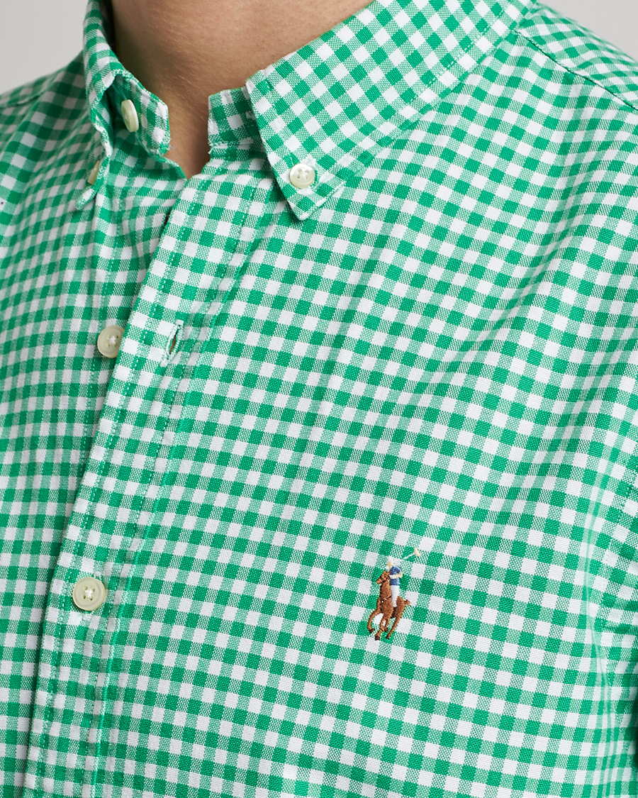 Mies | Kauluspaidat | Polo Ralph Lauren | Slim Fit Oxford Checked Shirt Emerald/White
