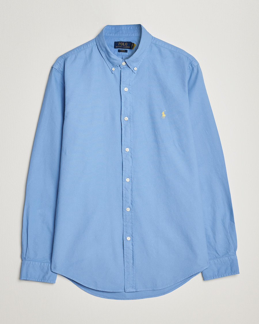 Mies | Kauluspaidat | Polo Ralph Lauren | Slim Fit Garment Dyed Oxford Shirt Blue