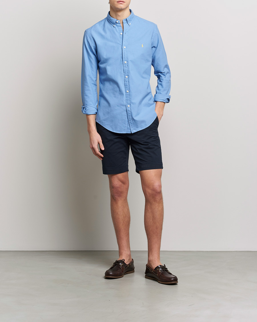 Mies | Kauluspaidat | Polo Ralph Lauren | Slim Fit Garment Dyed Oxford Shirt Blue