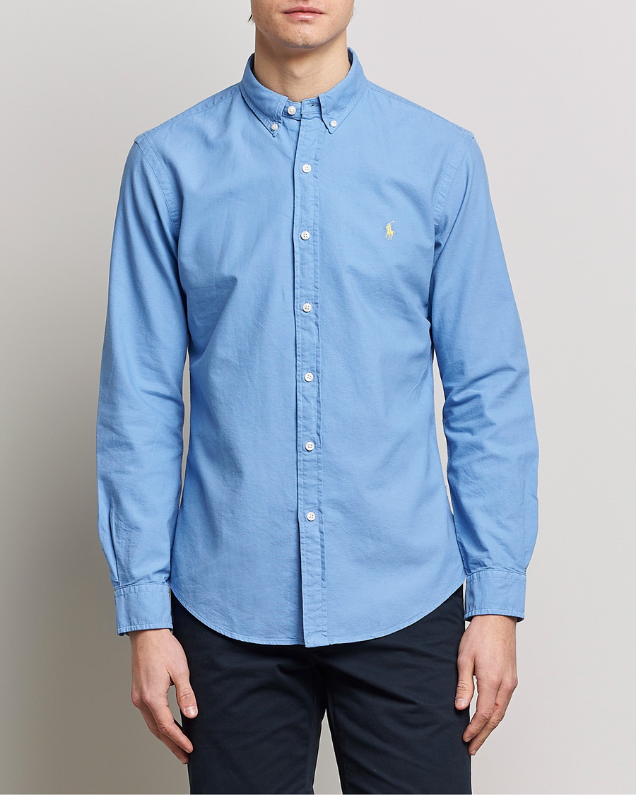 Mies |  | Polo Ralph Lauren | Slim Fit Garment Dyed Oxford Shirt Harbor Island Blue