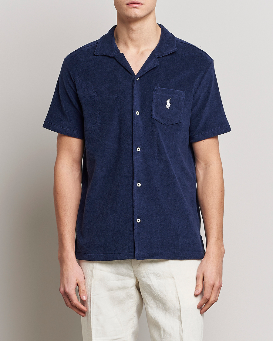 Mies | Lyhythihaiset kauluspaidat | Polo Ralph Lauren | Cotton Terry Short Sleeve Shirt Newport Navy