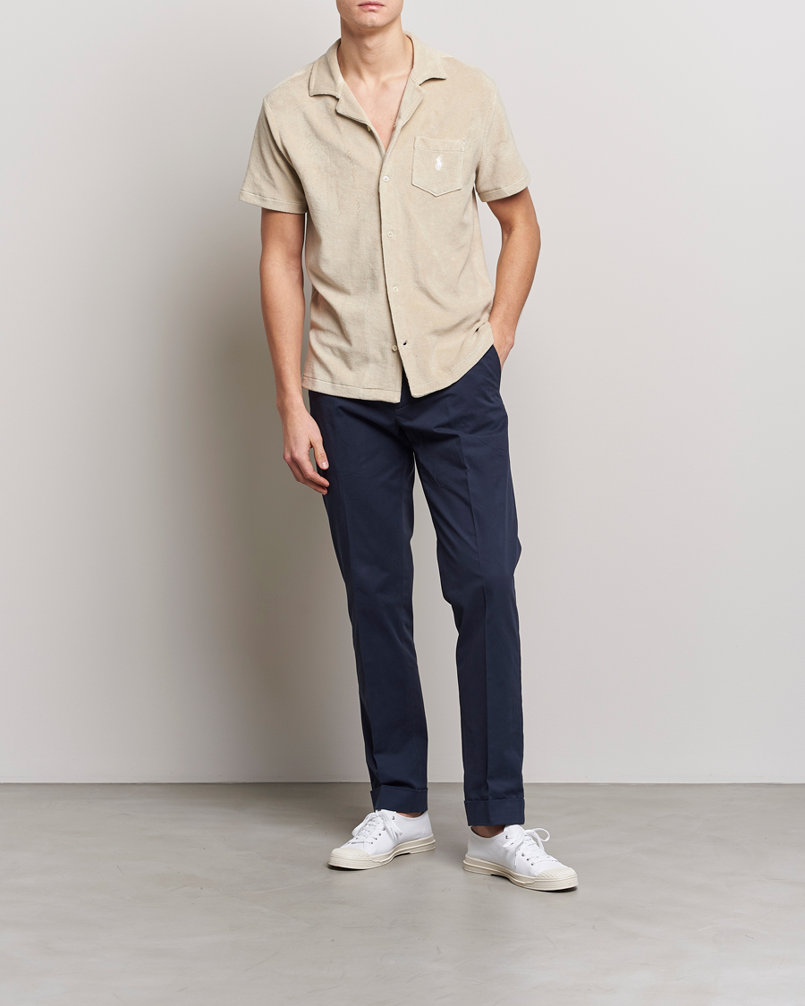 Mies | Kauluspaidat | Polo Ralph Lauren | Cotton Terry Short Sleeve Shirt Spring Beige