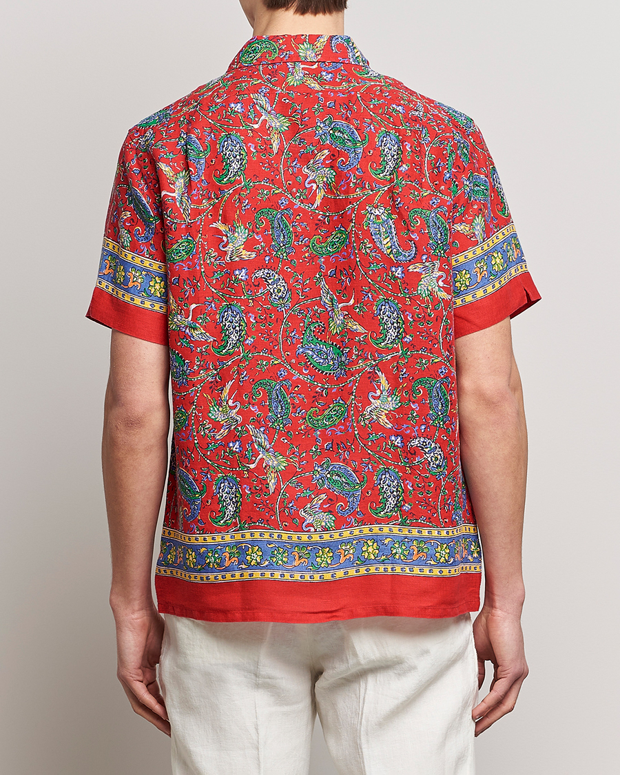 Mies | Kauluspaidat | Polo Ralph Lauren | Linen Printed Camp Collar Shirt Red Multi