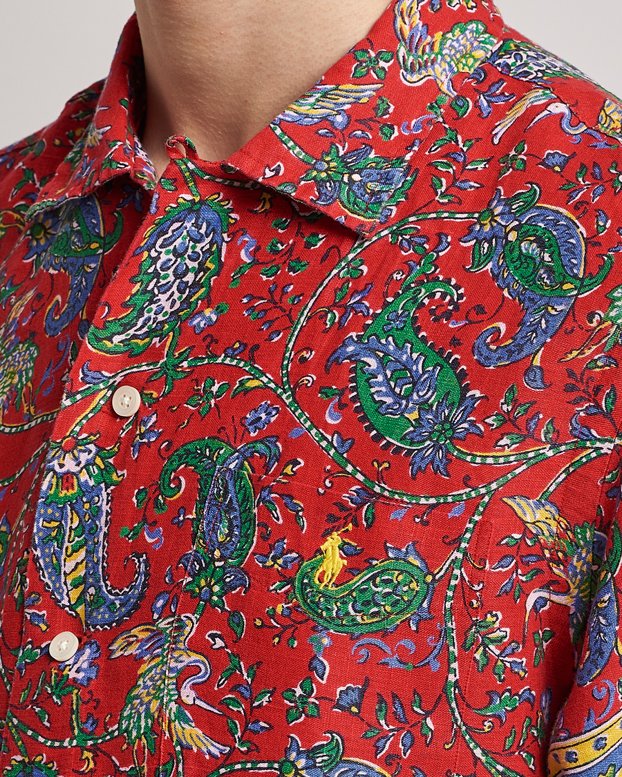 Mies | Kauluspaidat | Polo Ralph Lauren | Linen Printed Camp Collar Shirt Red Multi