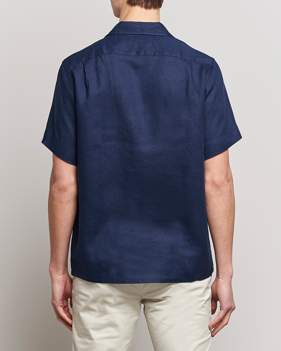 Mies | Kauluspaidat | Polo Ralph Lauren | Linen Camp Collar Short Sleeve Shirt Newport Navy
