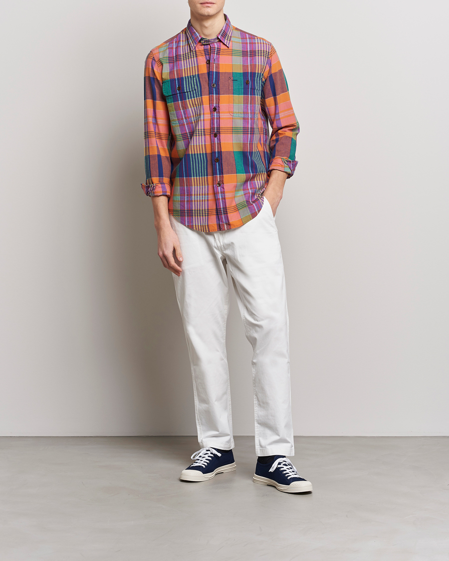 Mies | Kauluspaidat | Polo Ralph Lauren | Madras Checked Shirt Orange/Purple