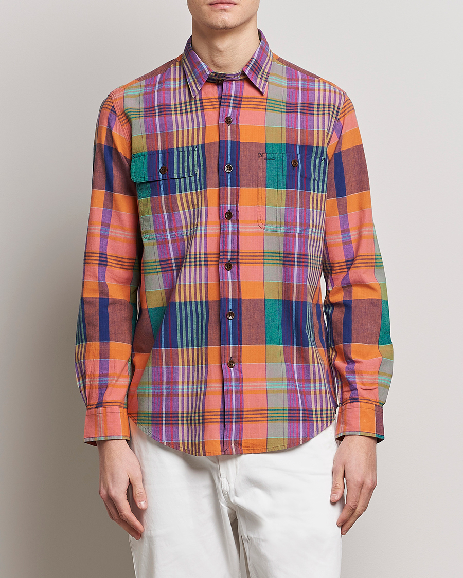 Mies |  | Polo Ralph Lauren | Madras Checked Shirt Orange/Purple
