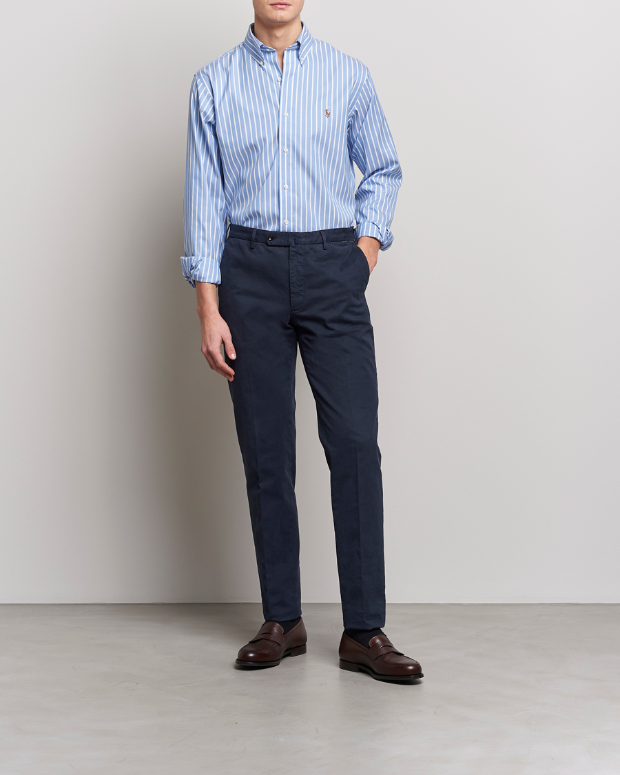 Mies | Kauluspaidat | Polo Ralph Lauren | Custom Fit Striped Dress Shirt Blue/White