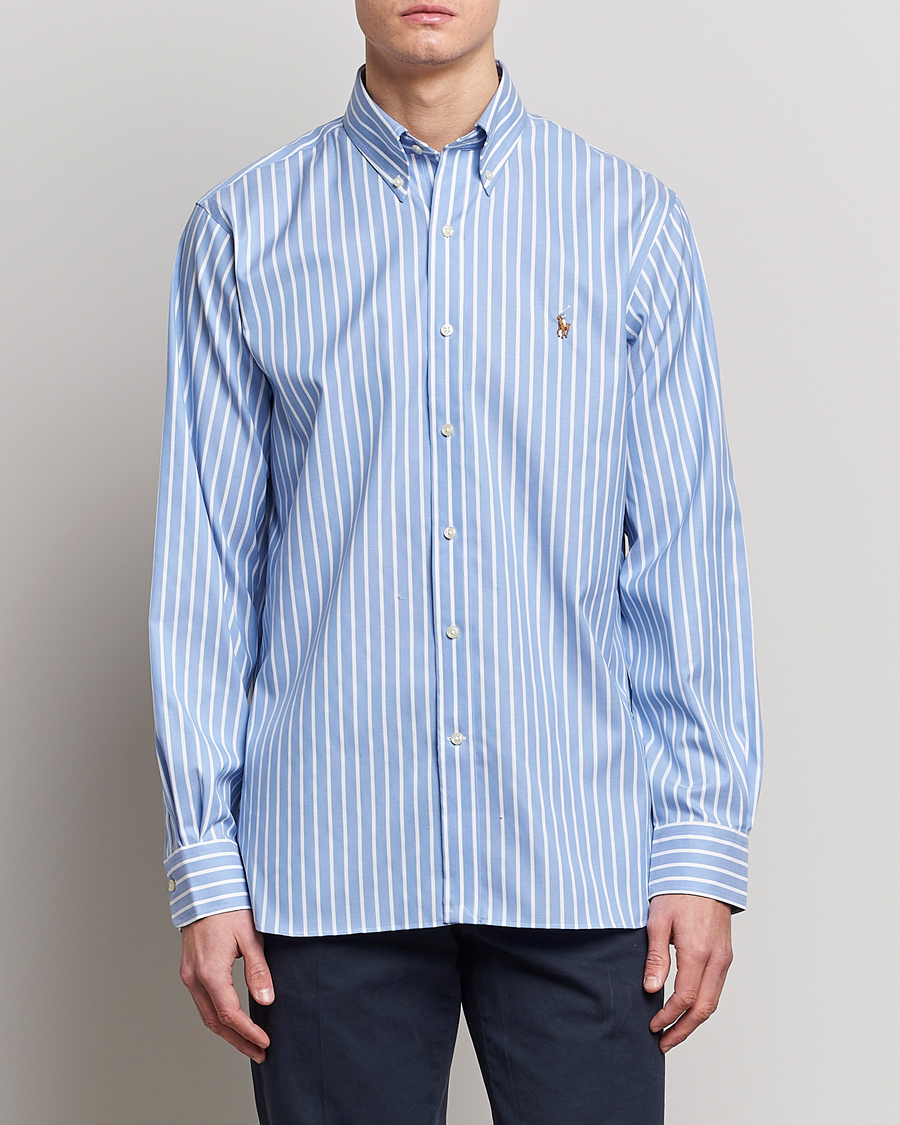 Mies | Viralliset | Polo Ralph Lauren | Custom Fit Striped Dress Shirt Blue/White