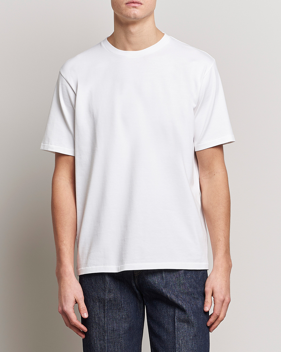 Mies | Valkoiset t-paidat | Auralee | Luster Plaiting T-Shirt White