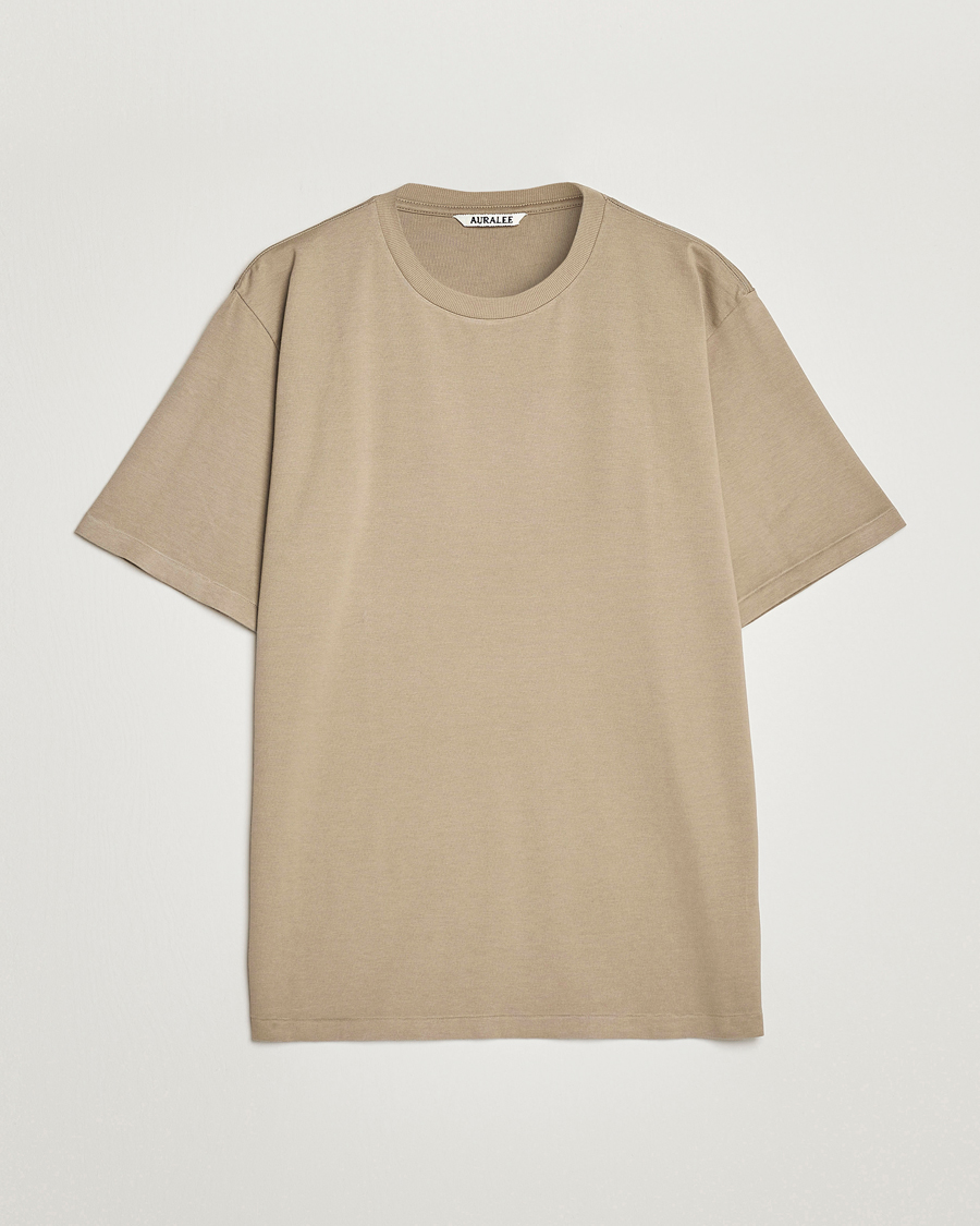 Mies | T-paidat | Auralee | Luster Plaiting T-Shirt Khaki Grey