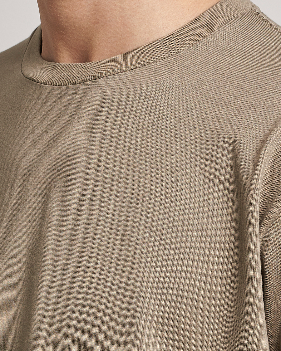 Mies | T-paidat | Auralee | Luster Plaiting T-Shirt Khaki Grey