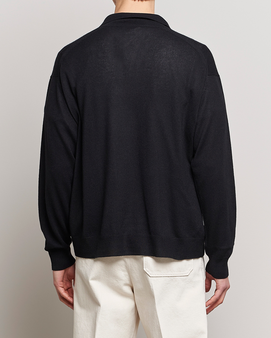 Mies | Puserot | Auralee | Cashmere/Silk Skipper Polo Black