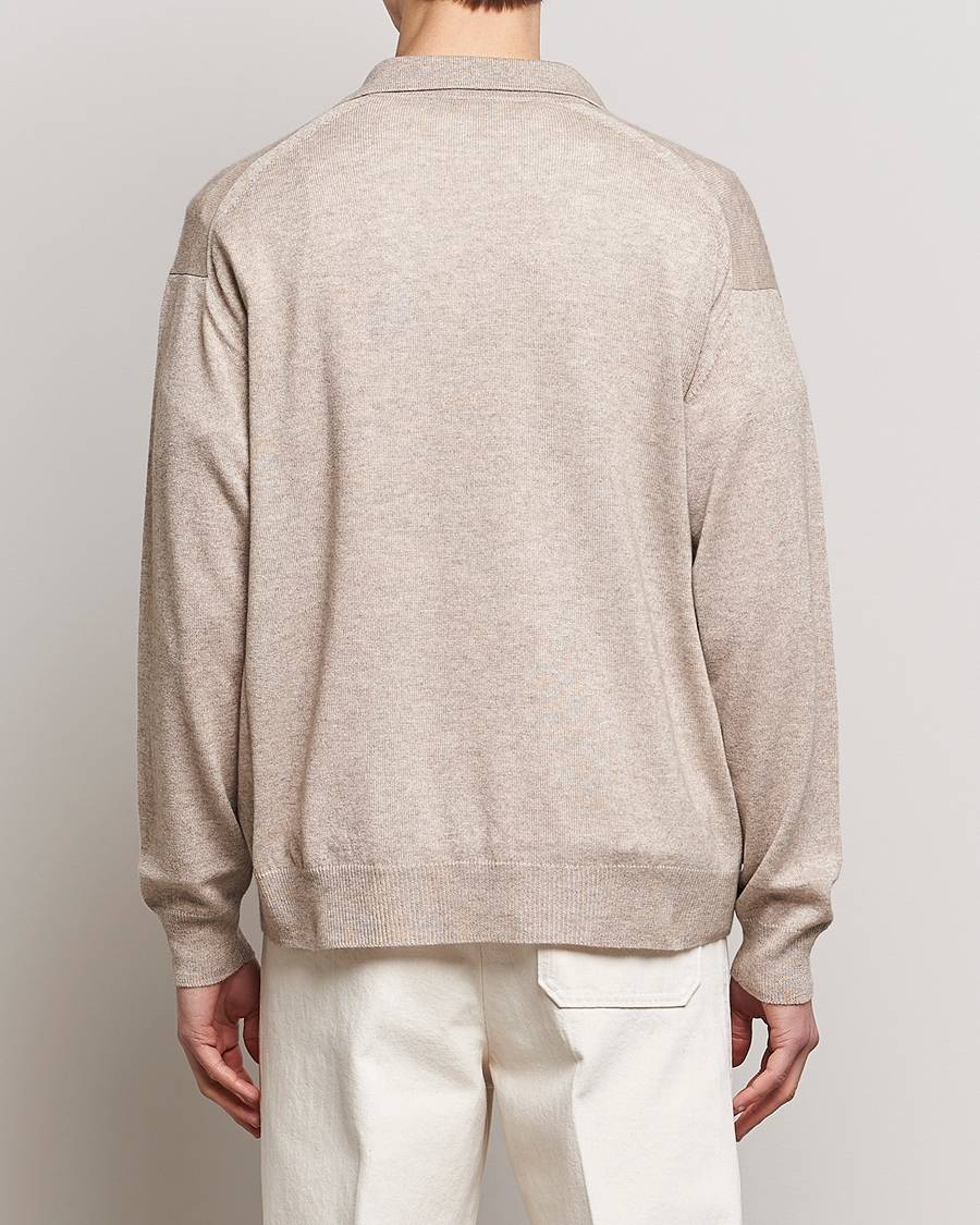 Mies | Puserot | Auralee | Cashmere/Silk Skipper Polo Beige
