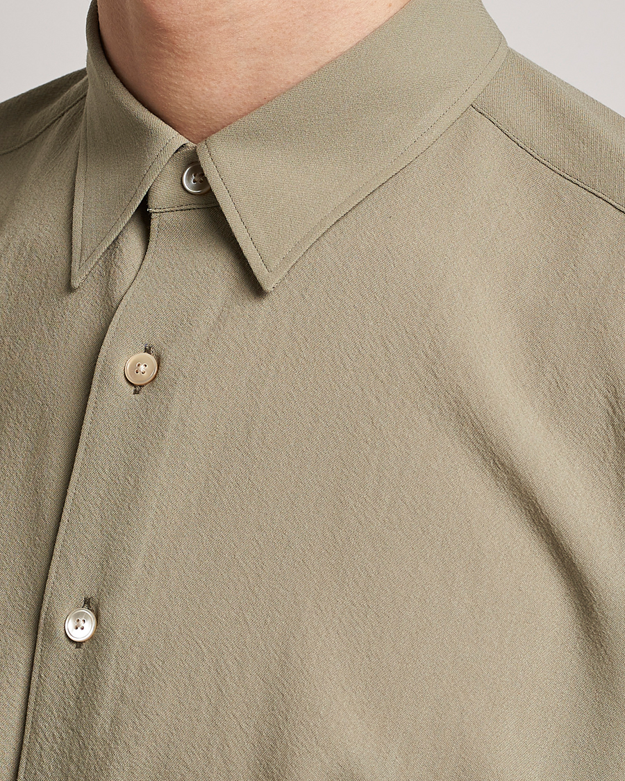 Mies | Kauluspaidat | Auralee | Viyella Wool Shirt Light Khaki