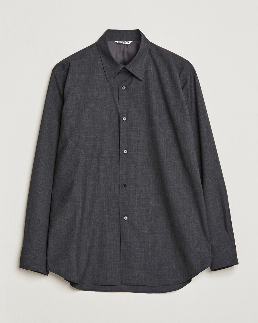Mies | Kauluspaidat | Auralee | Tropical Wool Shirt Charcoal