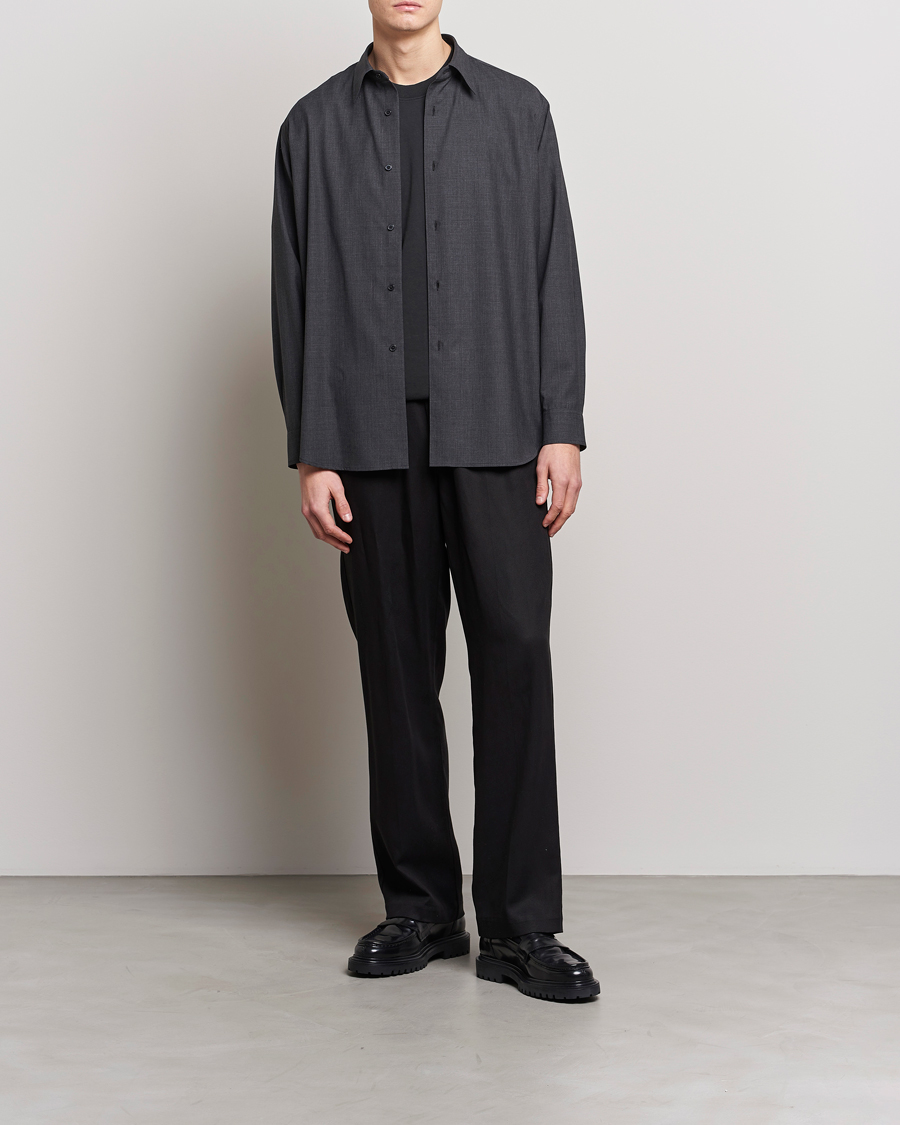 Mies | Kauluspaidat | Auralee | Tropical Wool Shirt Charcoal