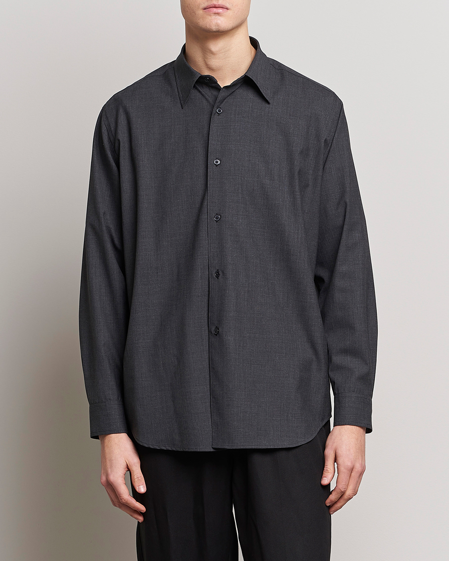 Mies |  | Auralee | Tropical Wool Shirt Charcoal