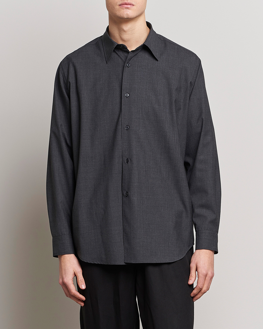 Mies | Kauluspaidat | Auralee | Tropical Wool Shirt Charcoal