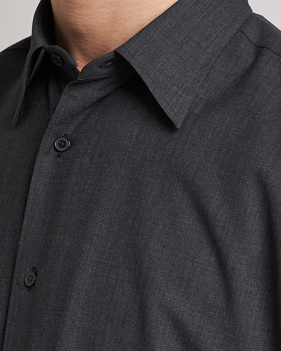 Mies | Kauluspaidat | Auralee | Tropical Wool Shirt Charcoal